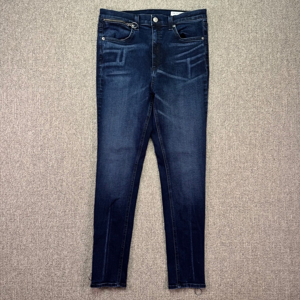 Rag & Bone Zipper Ankle Skinny Jeans Women's 31 Dark Wash Made in USA Denim